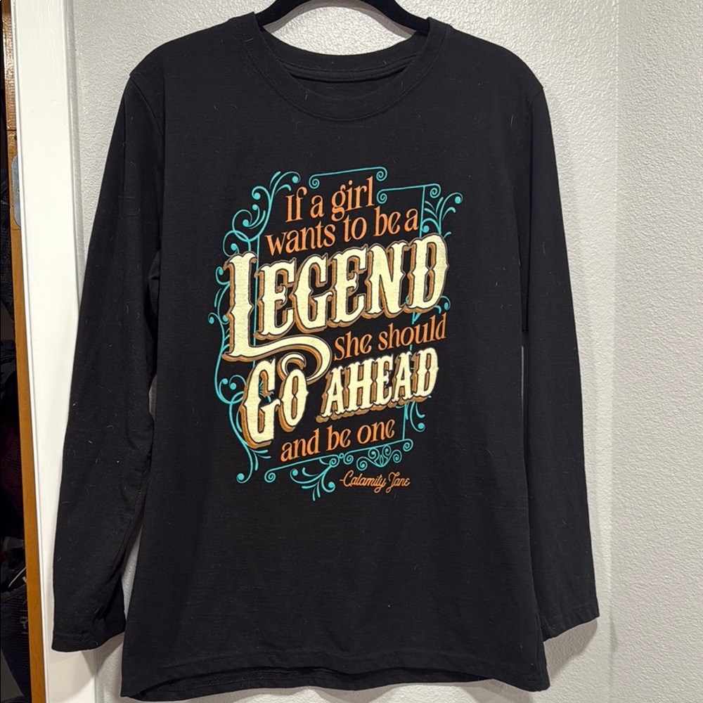 Black Long Sleeve Tee with Vintage Graphic